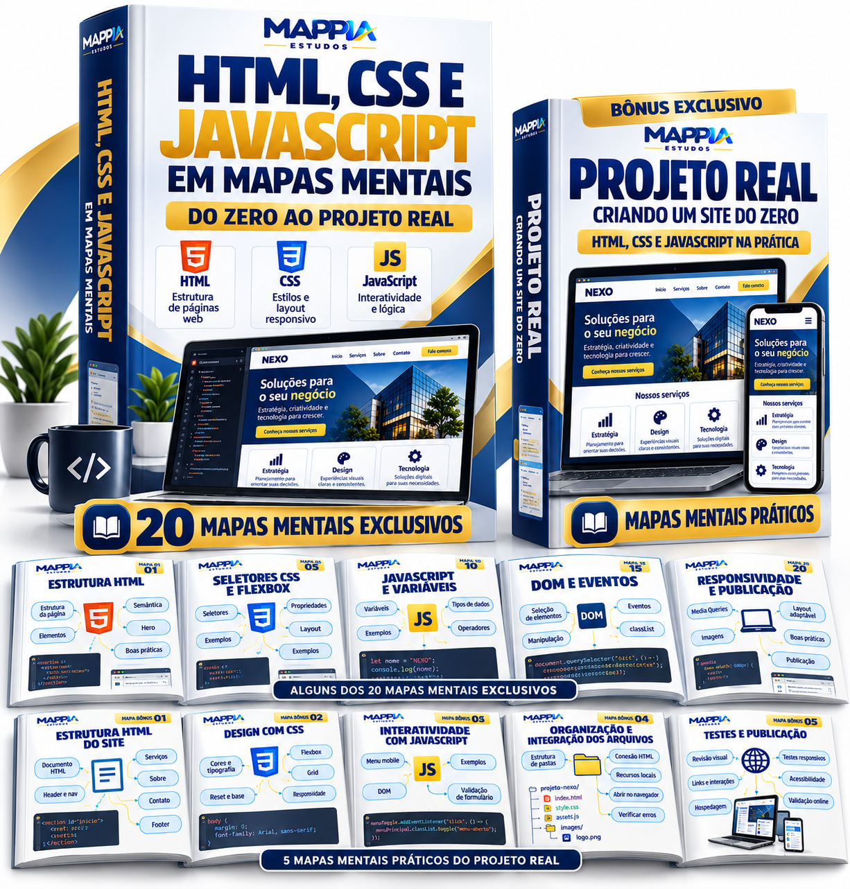 HTML, CSS E JAVASCRIPT EM MAPAS MENTAIS — DO ZERO AO PROJETO REAL